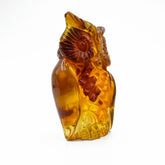 Cognac Amber Carved Owl Figurine